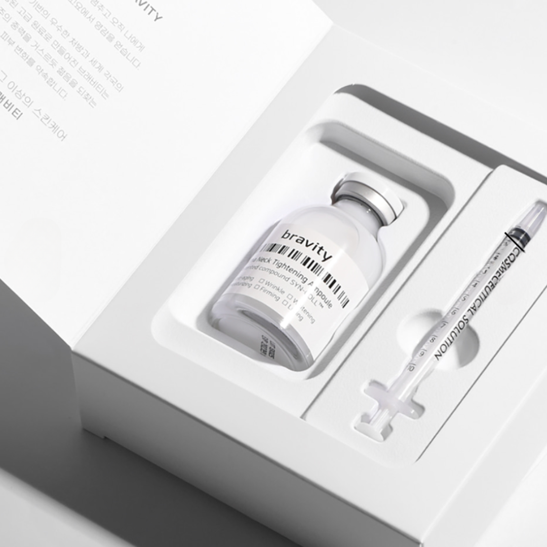 Bravity Derma Neck Tightening Ampoule - The last step of your night-time ritual for a hydrated, tighter appearance to the thin skin of our neck area. 